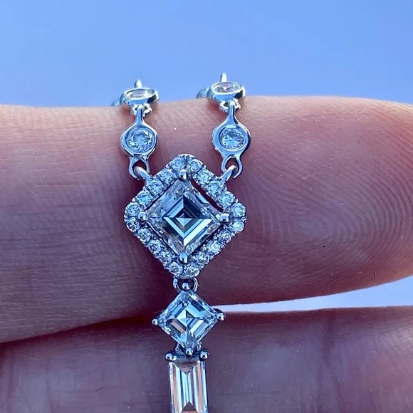 Odelia 5.57ct diamond lariat necklace - Picture 6 of 14